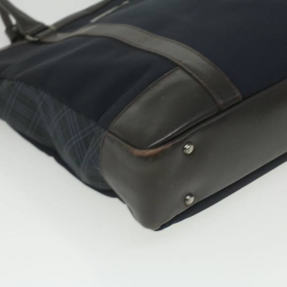 BURBERRY Nova Check Hand Bag Canvas 2way Navy Auth bs3863 - Picture 15 of 16
